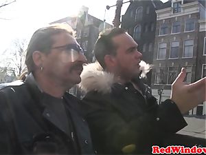 Amsterdam prostitute deep-throats client