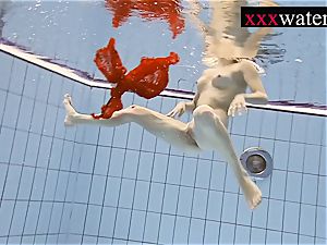 marvelous sizzling doll swimming in the pool