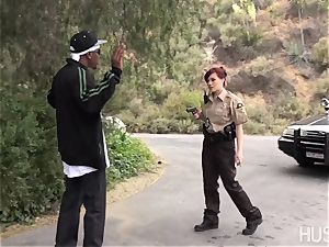 insane officer poke a ebony spear