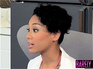 ebony physician has her mouth packed with jism after intercourse