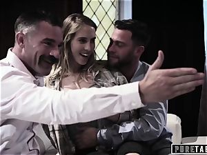 pure TABOO stunner Tricked Into revenge 3some with Strangers